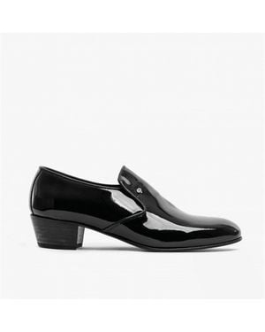 Club Cubano Bilbao Patent Leather Plain Cuban Heel Shoes - Black
