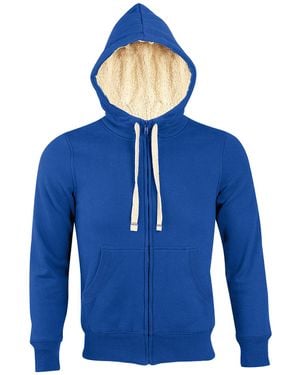 Sol's Sherpa Zip-Up Hooded Sweatshirt Hoodie (Royal) - Blue
