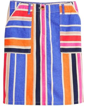 Secret Label Striped Linen Skirt - Blue