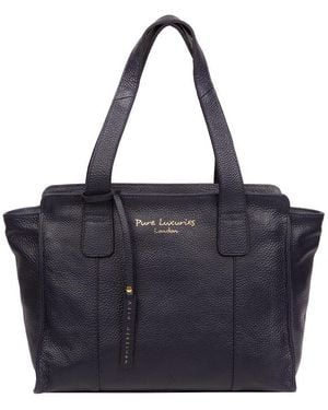 Pure Luxuries 'Alexandra' Ink Leather Handbag - Blue