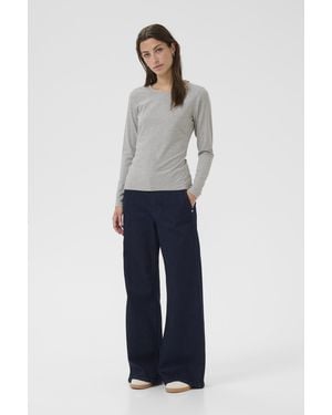 Part Two T-shirt Met Lange Mouwen Nemajaspw Slim Fit Grey - Blauw