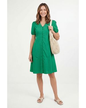 Wallis Petite Summer Cotton Midi Dress - Green