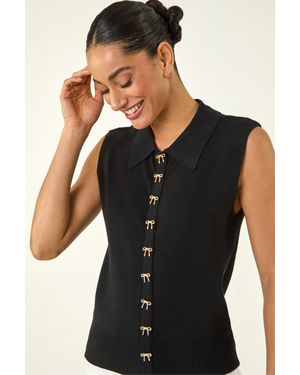 D.u.s.k Bow Detail Knit Top - Black