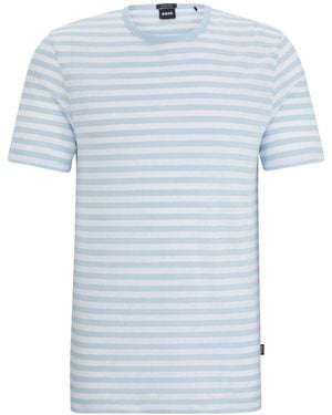 BOSS Tiburt457 T-Shirt Light Pastel Cotton - Blue