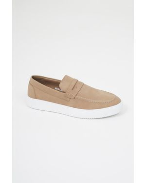 Brave Soul 'Lisbon' Faux Suede Loafers - White