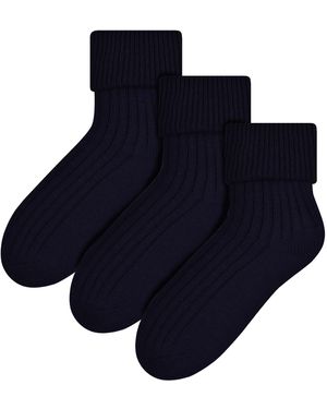 Steve Madden 3 Pairs Wool Bed Socks - Blue