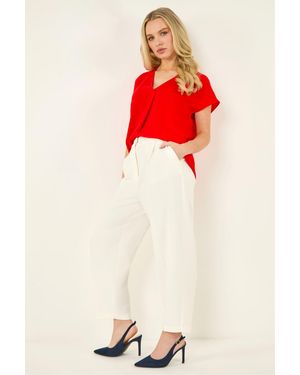 Roman Petite Ankle Grazer Smart Stretch Trouser - Red