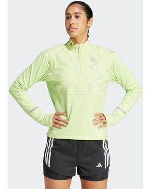 adidas Ultimate Hi Vis Reflective 1/2-Zip Top - Green