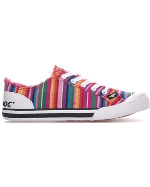 Rocket Dog Jazzin Eden Stripe Court Shoes - Red