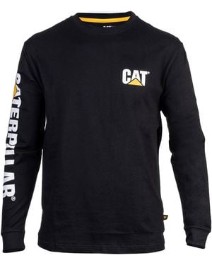 Caterpillar Trademark Banner Long Sleeve T-Shirt - Blue