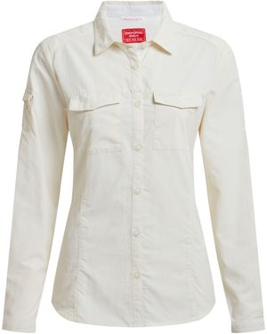 Craghoppers Ladies Adventure Iii Nosilife Long-Sleeved Shirt (Sea Salt) - White