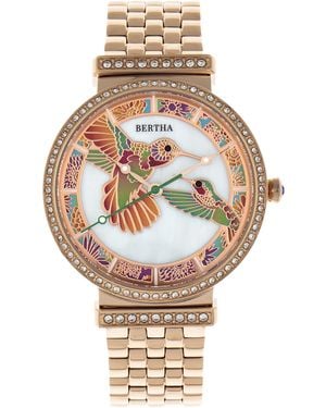 Bertha Emily Mother-Of-Pearl Bracelet Watch - Metallic