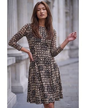 Roman Rose Burnout Lace Dress - Grey