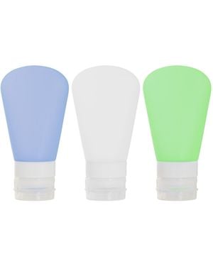 Mountain Warehouse Silicone Travel Bottle Set 60Ml Lightweight Non Drip Cap Squeezable Containers - Green