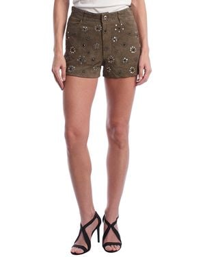 Zadig & Voltaire Suede Shorts With Metallic Appliques Rwbs00020 - Grey