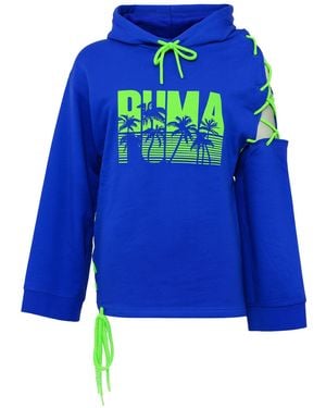 PUMA X Rihanna Fenty Laced Hoodie Cotton - Blue