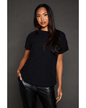 PRINCIPLES Sequin Insert T-Shirt - Black