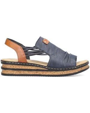 Rieker 62962-14 Ankle Strap Sandals Textile - Blue