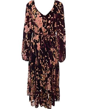 Joe Browns Floral Long Sleeve Dress - Red