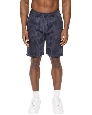 Crosshatch Bardon Camo Cargo Shorts Camo) - Blue
