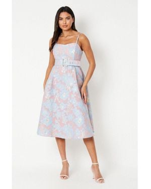 Coast Strapless Jacquard Midi Dress - White