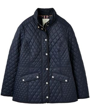 Joules Allendale Padded Quilted Country Jacket Coat - Blue
