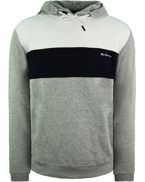 Ben Sherman Panelled Hoodie Cotton - Grey