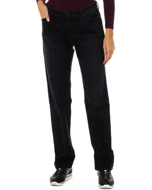 Armani Long Straight-Cut Denim Trousers 6Y5J15-5Dwpz - Black
