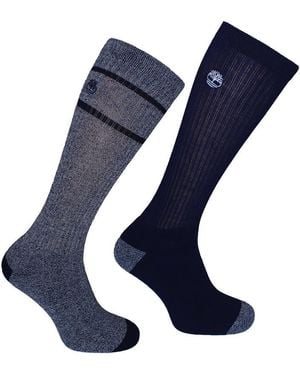 Timberland 2-Pack Core Striped Socks - Blue
