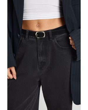 Boohoo Oval Buckle Detail Belt - Black