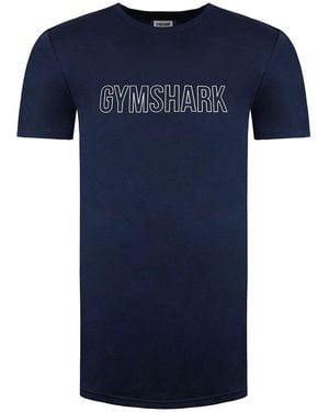 GYMSHARK Arrival Graphic Slim T-Shirt - Blue
