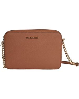 Michael Kors Jet Set 35T8Gttc9L Leather Crossbody Bag For - Brown