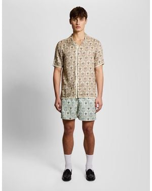 Lyle & Scott Botanical Print Swim Shorts - White