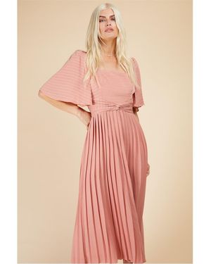 Little Mistress Square Neck Maxi A-Line Dress - Pink