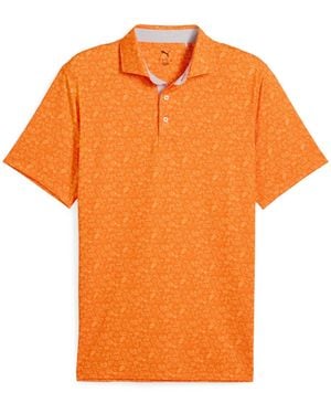 PUMA Mattr Peach Stand Polo Shirt - Orange