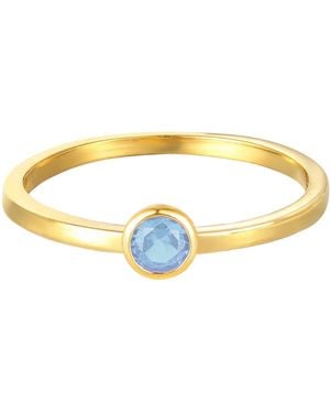 The Jewellery Stockroom Plated Birthstone Cz Rubover Ring - Metallic