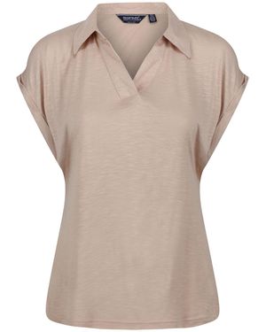 Regatta Ladies Lupine Collared T-Shirt (Sesame) - Natural