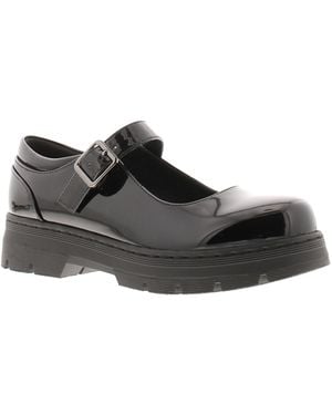 Platino Shoes Work School Jenny Buckle Patent - Black