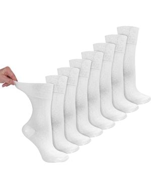Dr.Socks 8 Pairs Ladies Bamboo Diabetic Socks - White