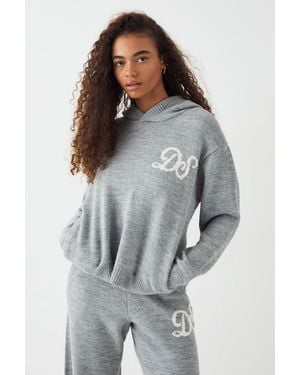 DSGN Studio Knitted Oversized Hoodie - Grey
