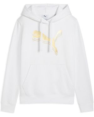 PUMA Metallic Overhead Tech Fleece Hoodie - White