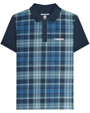 Lambretta Classic Checked Polo Shirt Cotton - Blue