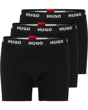 HUGO Boxerbr Triplet Pack Boxer Shorts - Black