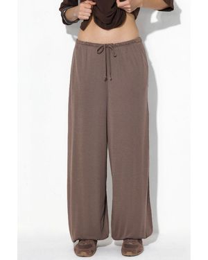 Busem Long Elastic Waist Jogger Trousers - Brown
