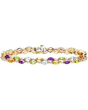 DIAMANT L'ÉTERNEL 9ct Geelgouden Armband Met Meerdere Stenen - Wit
