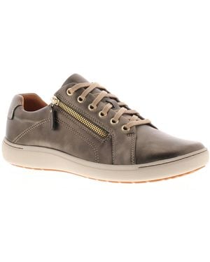 Clarks Plimsolls Trainers Nalle Lace Leather Up Assorted - Black