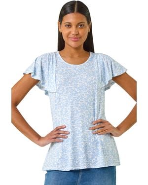 Roman Angel Frill Sleeve T-Shirt - White