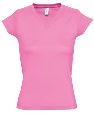 Sol's Ladies Moon V Neck Short Sleeve T-Shirt (Orchid) Cotton - Pink