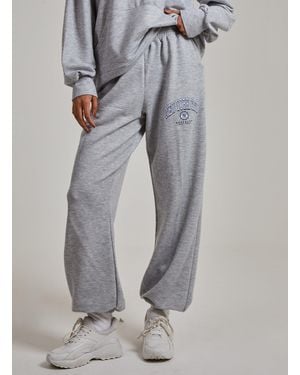 Pink Vanilla New York Varsity Joggers - Grey