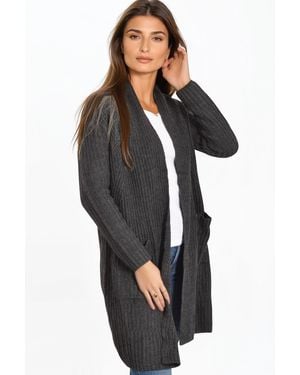 Joe Fresh Ribbed Open Front Cardigan - Black